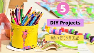 5 Easy Crafts From Waste Materials / DIY Projects