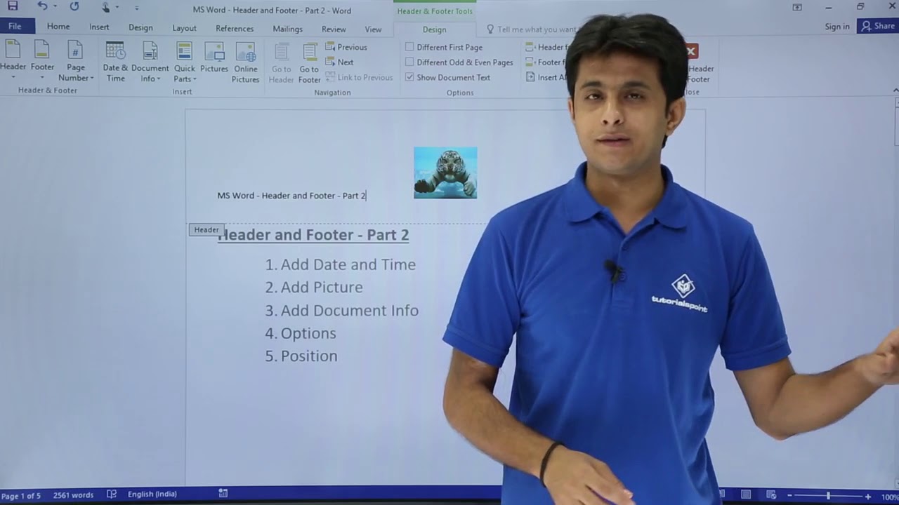 MS Word - Header and Footer for Notes