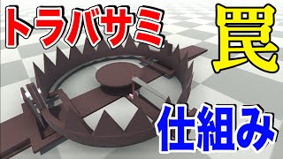 【物理エンジン】トラバサミという罠の仕組みを視覚的に紹介する