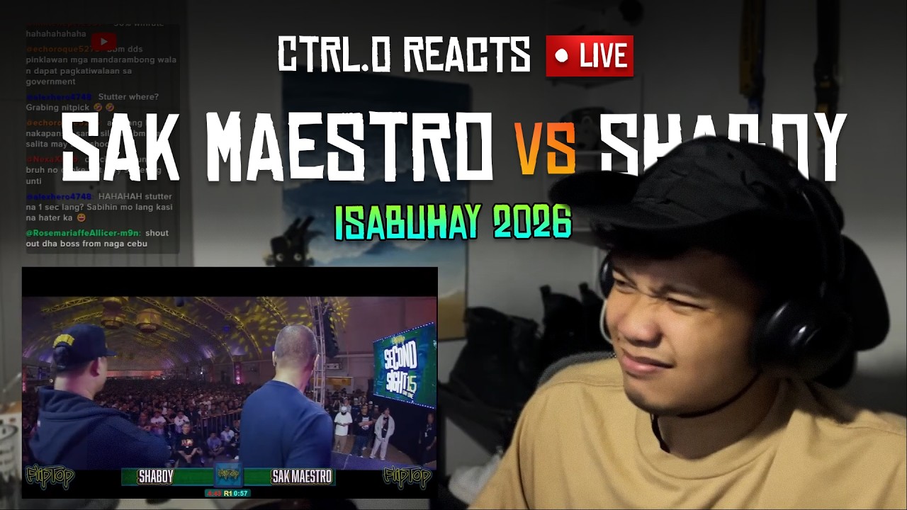 Shaboy CTRL.O Reacts Live | Fliptop - Sak Maestro vs. Shaboy @ Isabuhay 2026 ...
