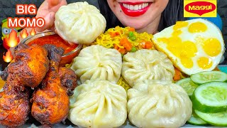ASMR MAGGI MASALA, BIG MOMO, TANDOORI CHICKEN, EGGS MUKBANG MASSIVE Eating Sounds