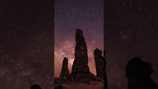 Magnificient Rocks of Buraikah #desert #timelapse #milkyway #nightsky #saudiarabia #alula