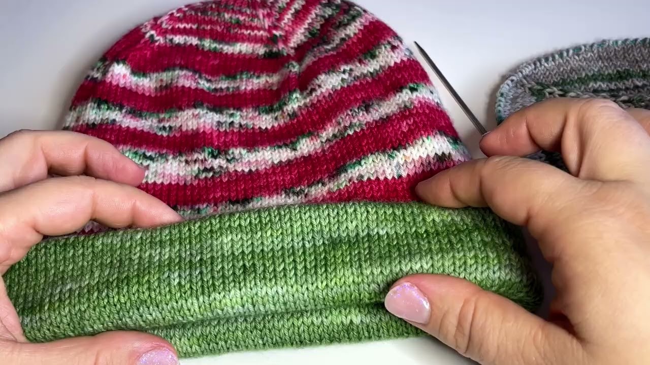 Dopplemütze von Spitze zu Spitze stricken
