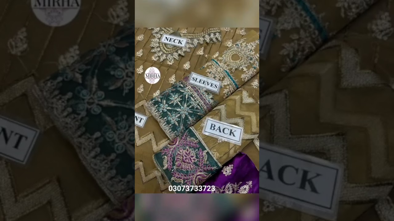 *BRAND* MARIA B Unstitch Replica  3piece FABRIC Shirt: ORGANZA