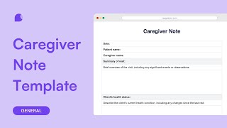 Caregiver note template