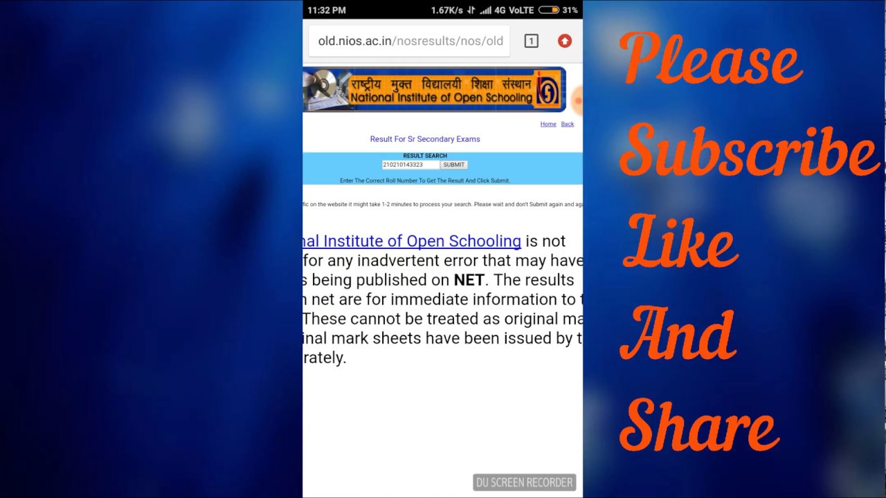 NIOS DELED EXAM AND DATE SHEET