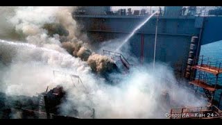 How does the crew fight a fire on a submarine?