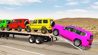 Flatbed Truck Mcqueen Transportation With Truck - Pothole Vs Car - Beamng.drive