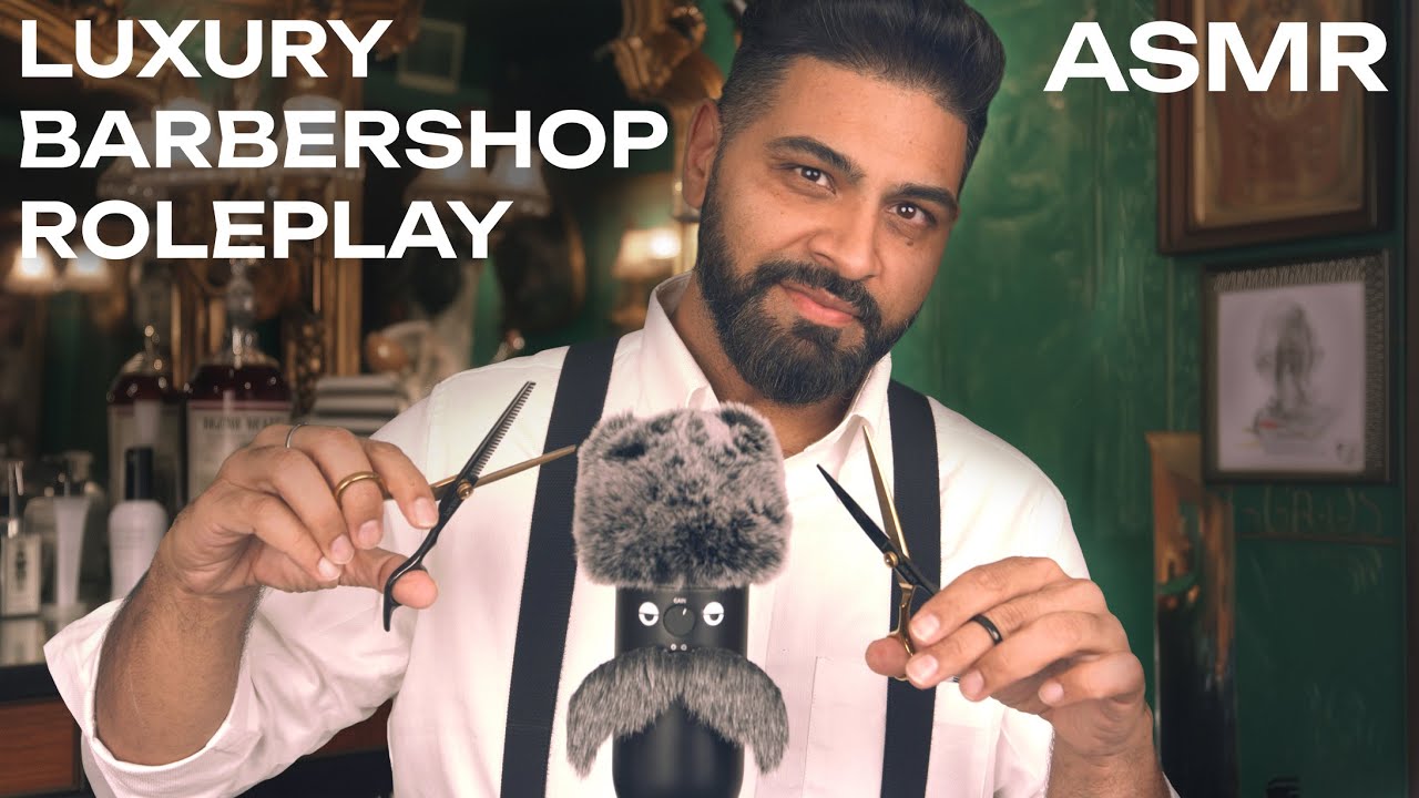 Luxury Barbershop ASMR Roleplay | Haircut, Shave & Relaxing Scalp Massage