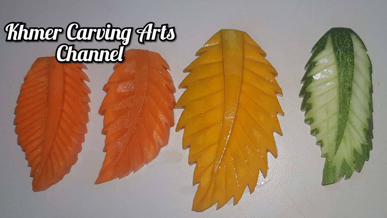 How to Carving Carrot Leaf, Turnip Leaf, Pumpkin Leaf, Cucumber Leaf