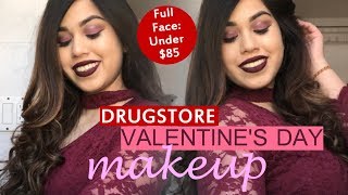 FULL FACE Glam Drugstore Valentines Day Cranberry Makeup Tutorial