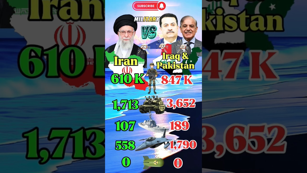 🇮🇷 Iran Vs 🇮🇶 Iraq & 🇵🇰 Pakistan ~ Military Comparison 2025 