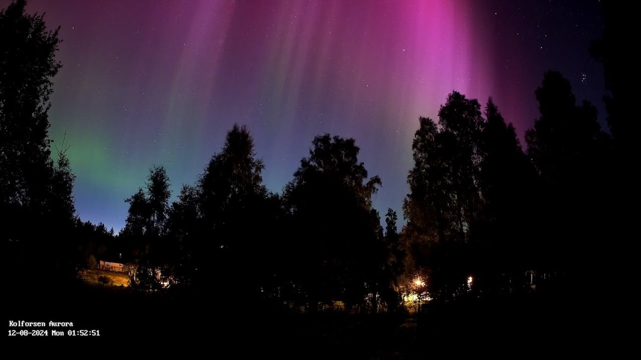 Beautiful Aurora borealis or Northern lights time lapse on the 11/8/24 ...