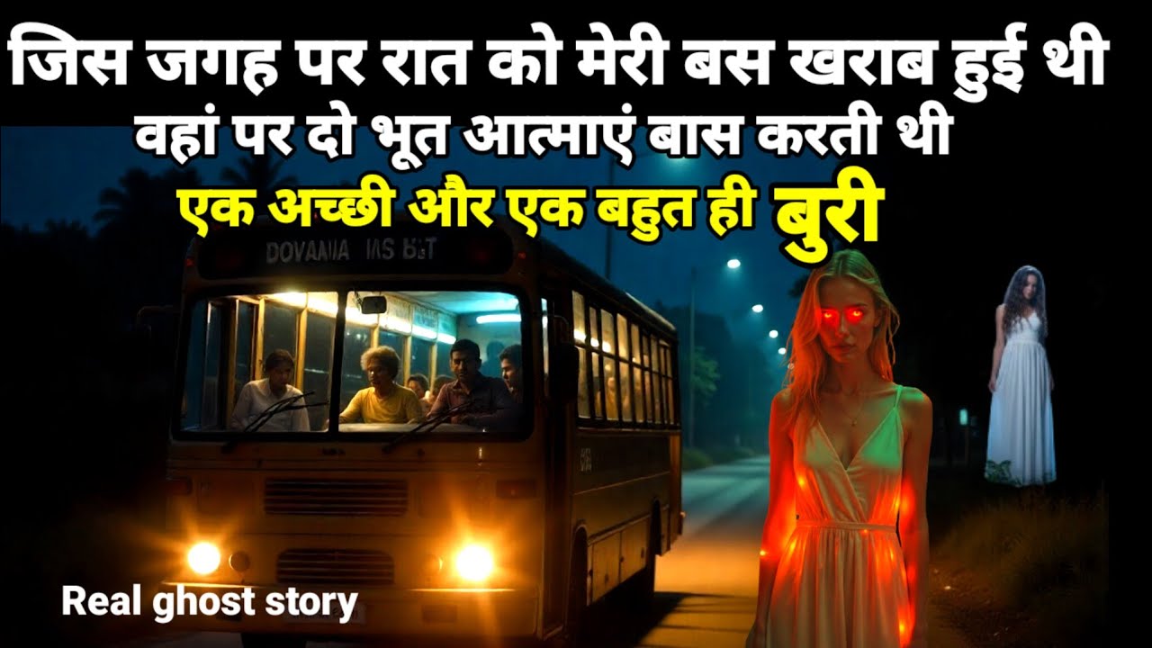 जिस जगह पर रात को मेरी बस खराब हुई थी वहां पर दो  खतरनाक भूतों का वास था! सच्ची घटना horror story 