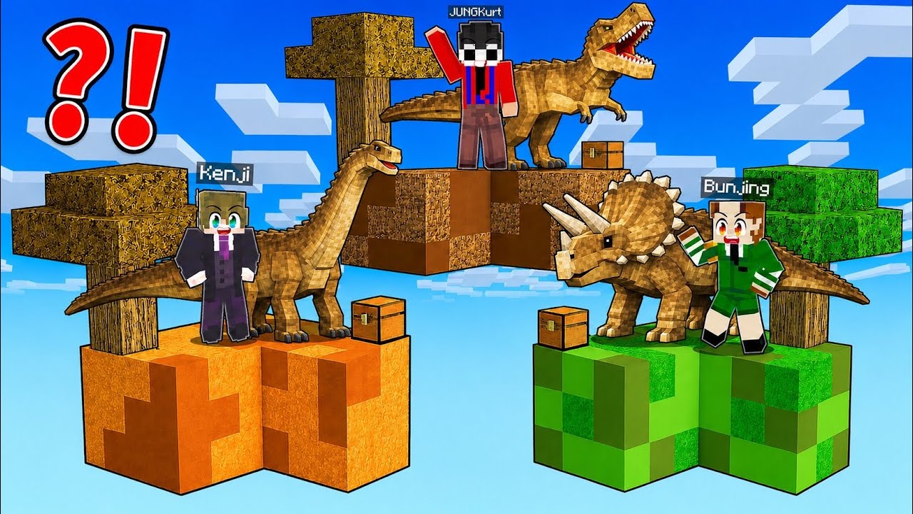 NOOB Dinosaur Island vs PRO Dinosaur Island in Minecraft...