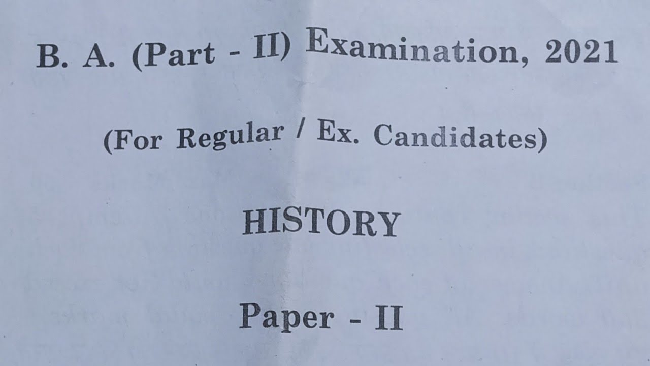 B.A. Part 2 year ka History ka 2 paper YouTube