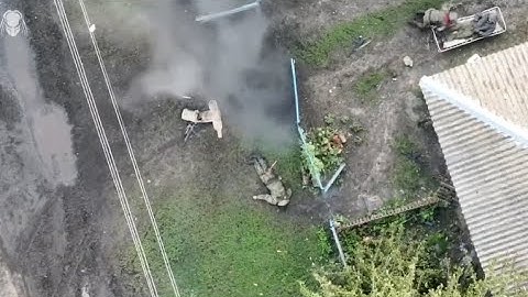 A Russian soldier running away from his comrades