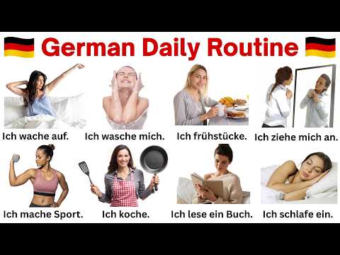 Daily Routine vocabulary in German | Daily Routines in English | Learn German Vocabulary