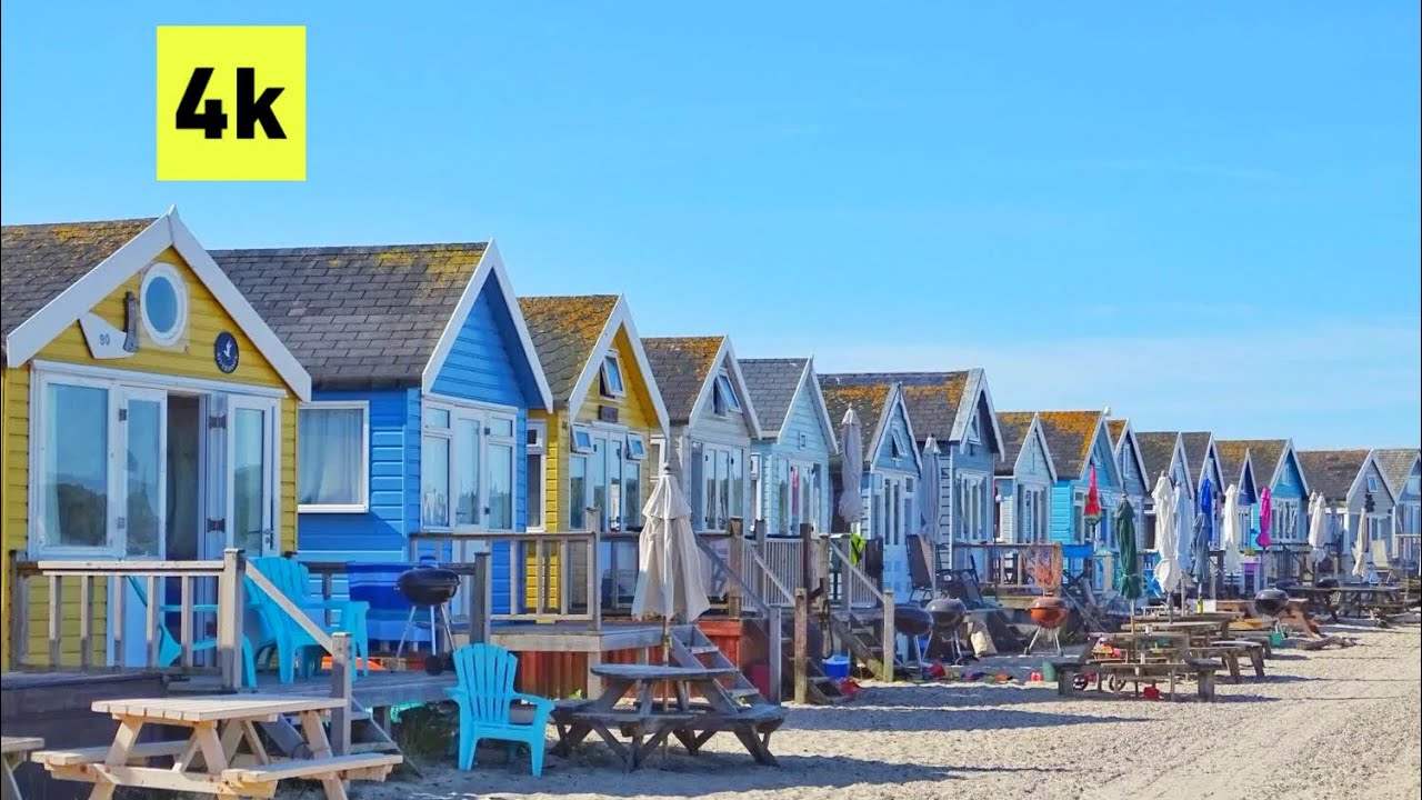 Walking in Bournemouth, England UK 🇬🇧 , Mudeford Sandspit Lagoon & Holloway's Dock 4K 2022- 4K HDR