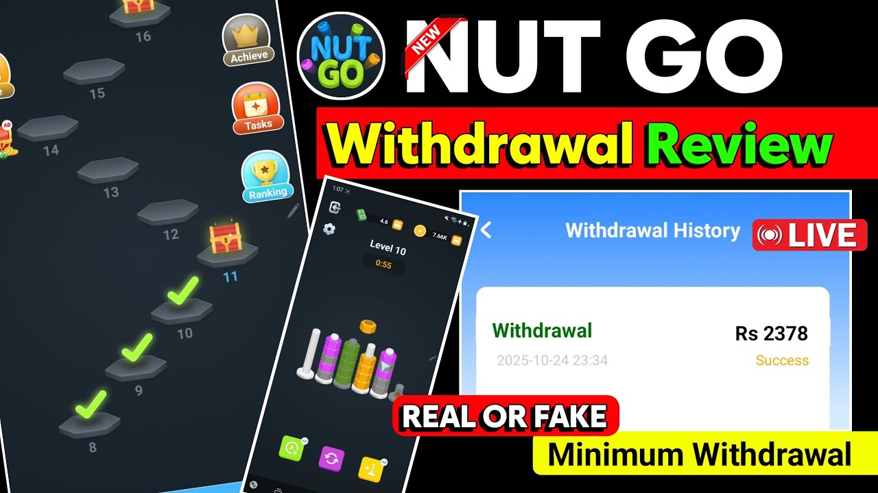 Nut Go Withdrawal Real or Fake | New Free Earning App 2025 | New Earning app Review Tutorial 