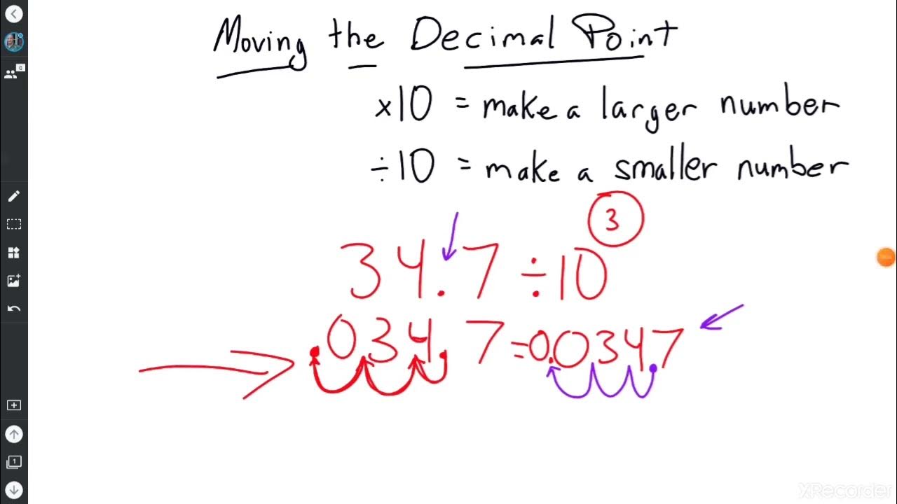 Moving The Decimal Multiplying Powers of Ten - YouTube
