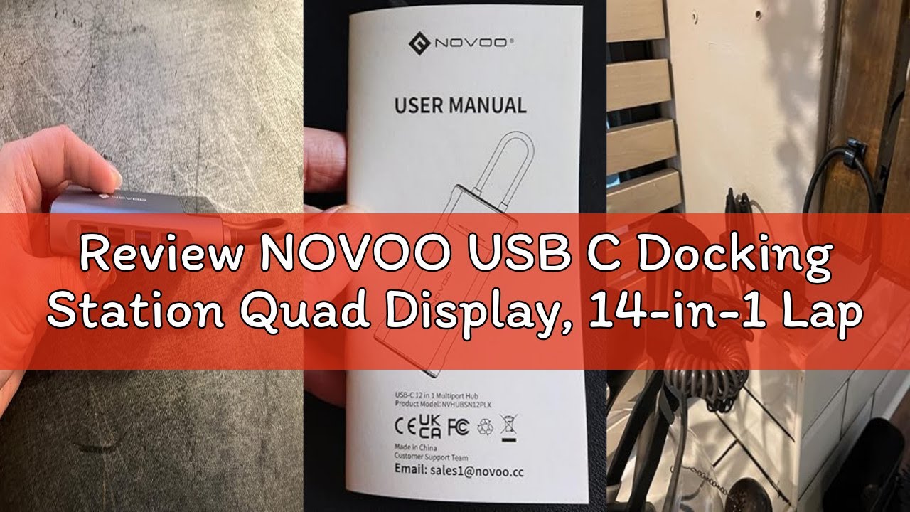 Review NOVOO USB C Docking Station Quad Display, 14-in-1 Laptop Docking Station Dual Monitor, 8K@30H