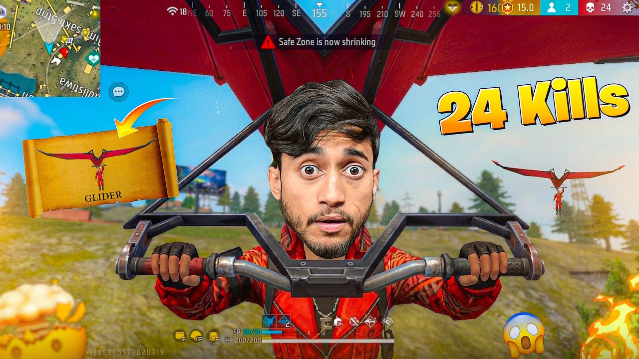 Old Glider Is Back 😱 24 Kills Solo vs Squad | Free Fire - Free Fire Max