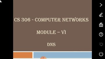 CS 306 : COMPUTER NETWORKS - Module 6 : Part 8 - DNS