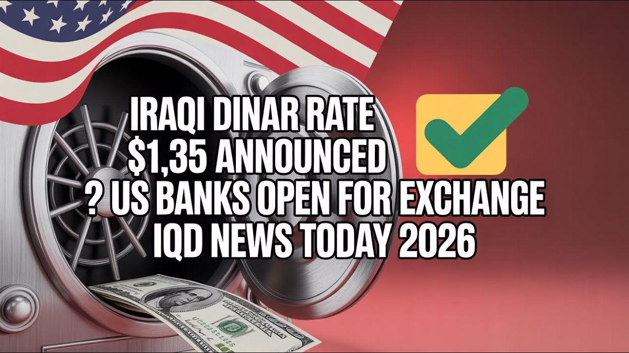 Iraqi Dinar Rate $1 35 Announced 💥 US Banks Open for Exchange  IQD News Today 2026