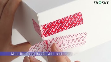 Matte Red Partial Transfer Void Label