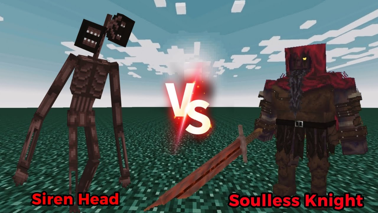 Siren Head Vs Soulless Knight | Minecraft Bedrock Mob Battle