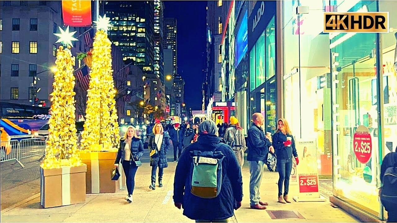 5th Avenue Christmas Lights 2021 New York During Holidays Fifth avenue NYC Manhattan USA