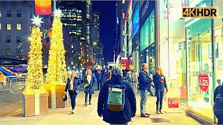 5th Avenue Christmas Lights 2021 - New York During Holidays - Fifth avenue NYC - Manhattan USA
