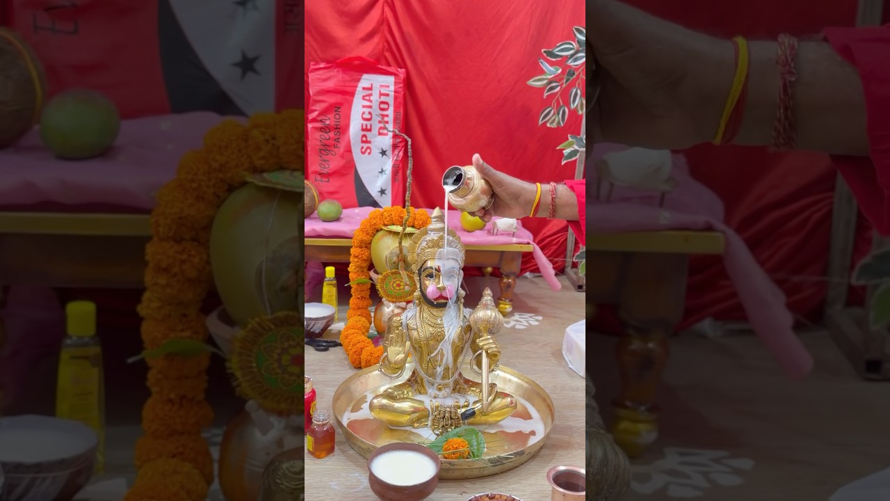 Hanuman ji Snan 🩷🧿 #hanumanji