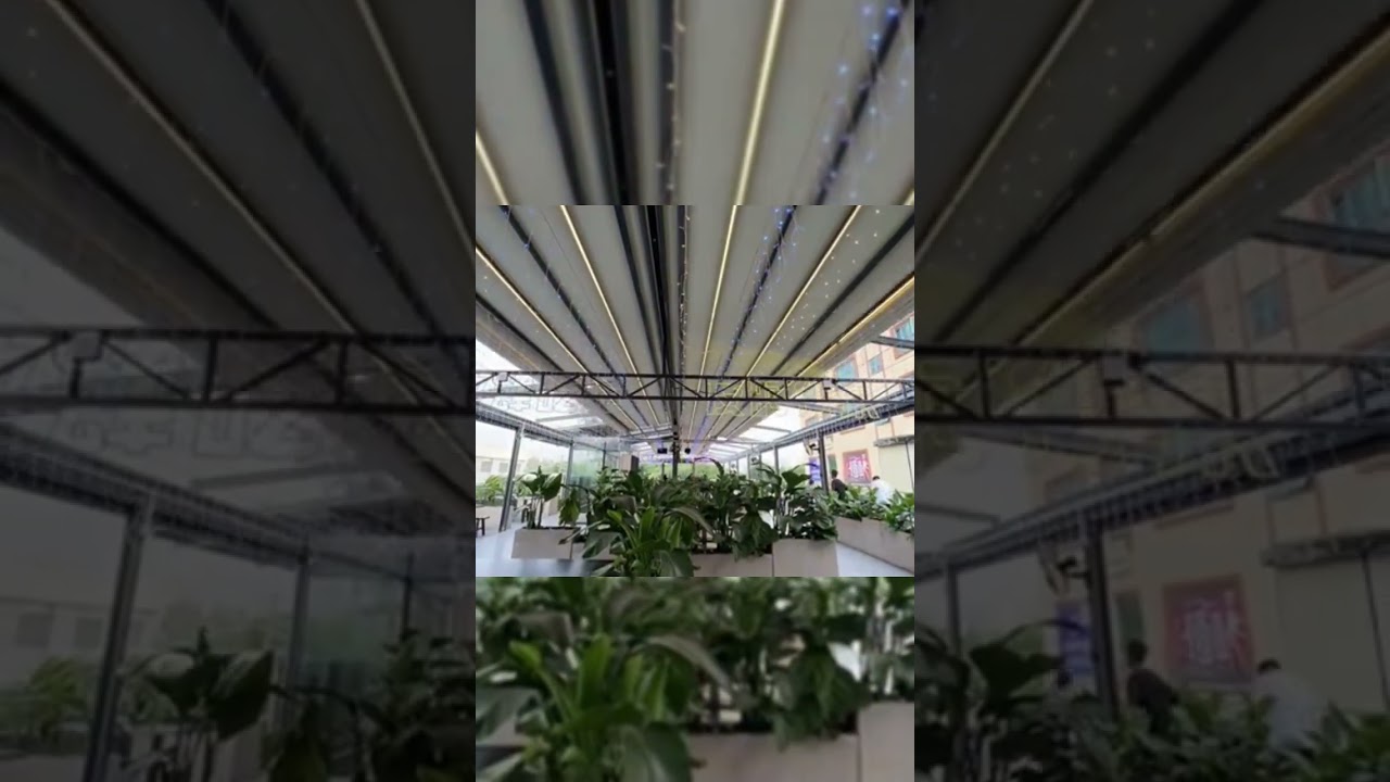 with its own lights, windproof and rain, Retractable Roof 