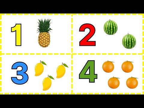 Learn 1 to 10 Numbers & Fruit Names | 123 Number Names | 1234 Counting for Kids | Cartoon Video