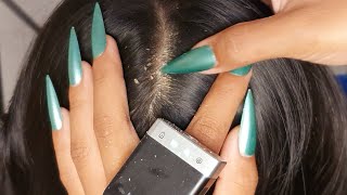 Flaky Scalp ASMR 🧖‍♀️ | Long Nail Scratching + Deep Hair Check #034