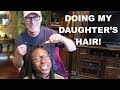 WHITE DAD DOES BLACK DAUGHTER'S HAIR -CROCHET BRAIDS-!