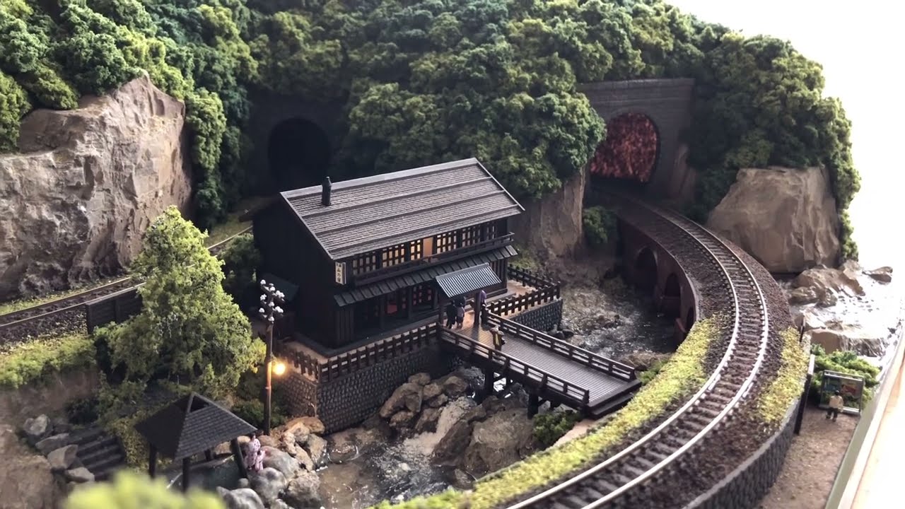 Nゲージジオラマ　山の温泉宿とローカル線 【コウノモデルズ製】