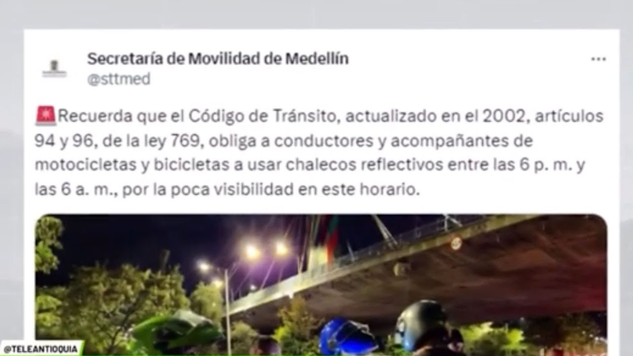 Chaleco reflectante podría ser obligatorio para los motociclistas