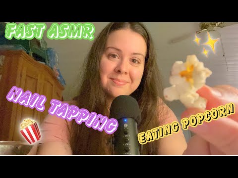Crunchy POPCORN Sounds🍿 & Nail TAPPING 💅🏻- FAST AGGRESSIVE ASMR