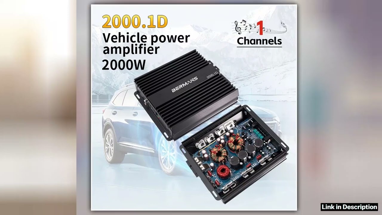 Max 2000W singlechannel car audio amplifier low distortion smooth sound quality mono class D highpo