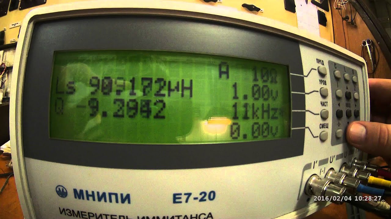 Измерение индуктивности скрученного в катушку проводника L=6м. - YouTube