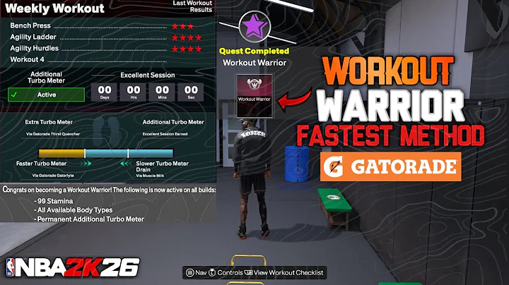 NBA 2K26 UNLOCKING WORKOUT WARRIOR! DO NOT MAKE THIS MISTAKE!! FASTEST METHOD FOR EXTRA GATORADE BAR