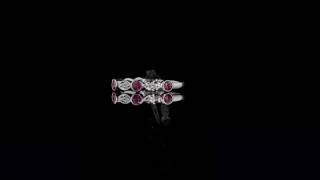 Stackable Ruby Ring with Diamonds in 10K White Gold | MyJewelryBox