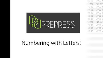 PPD Prepress - Numbering with Letters and Numbers!