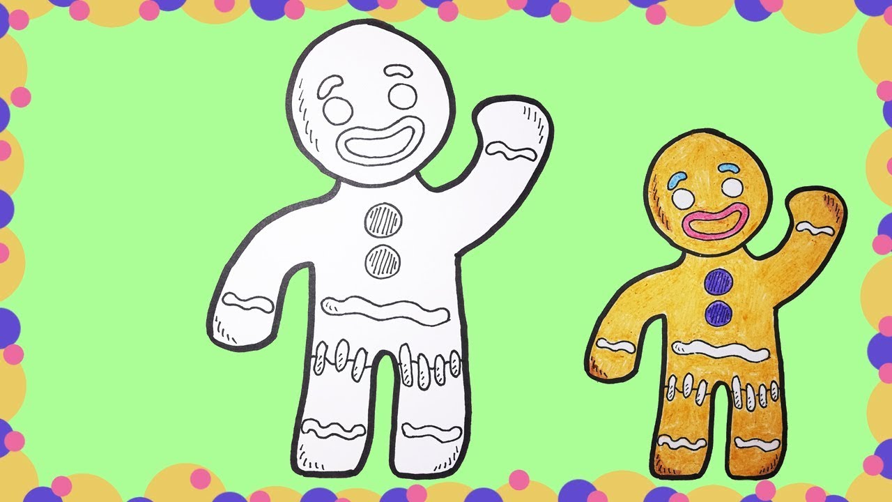 How to draw a Gingerbread Man? | ☺Best Kids Art☺ - YouTube