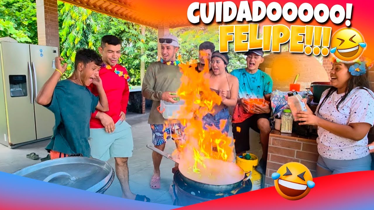 Pusimos a cocinar a Felipe y morirás de Risa🤣 Que susto le saco el fuego | Por poco se nos quema
