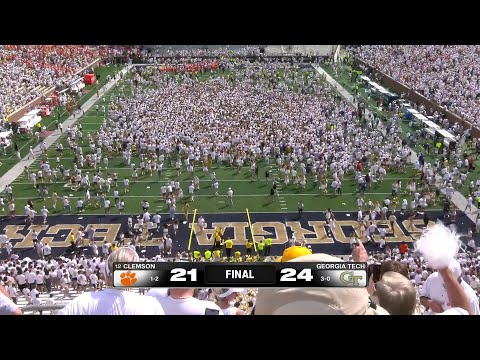 Georgia Tech fans STORM THE FIELD after last-second FG to beat Clemson | ESPN College Football