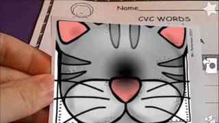 CVC Words  Short Vowel Phonics Task Cards with Augmented Reality